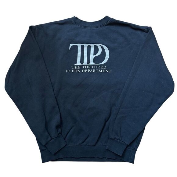 Taylor Swift TTPD Crewneck Sweatshirt Black Size M – Official Merch - Picture 4 of 12